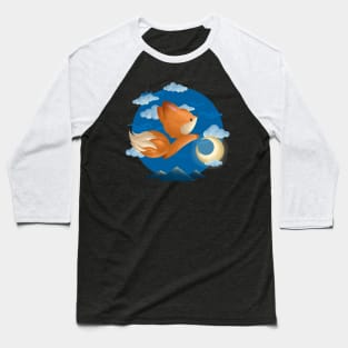 Fox Jumping Over The Moon Baseball T-Shirt